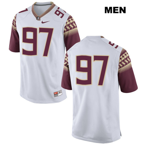 Men's NCAA Nike Florida State Seminoles #97 Andy Bien-Aime College No Name White Stitched Authentic Football Jersey EEF1869LS
